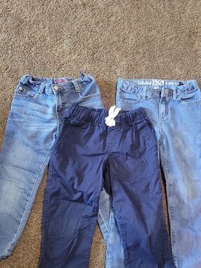 GAP Kids ,Navy Pull-On Pants by CAT and JACK, and 3rd Pair of Jeans by Wrangler